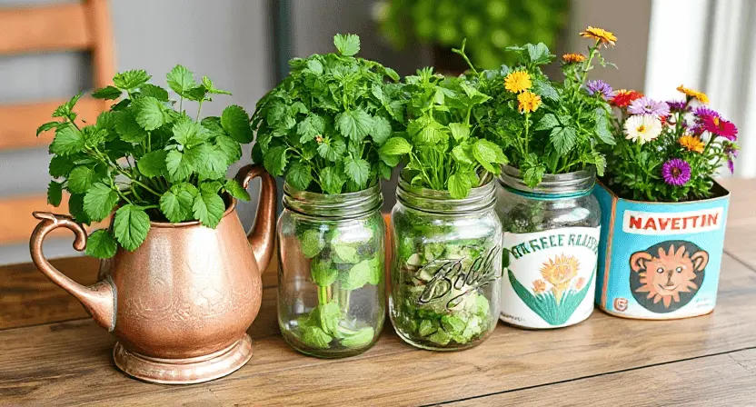 Create a natural, realistic thumbnail featuring a cozy indoor apartment with lush, thriving plants like basil, mint, and snake plants. Include soft, warm lighting coming through a window to enhance the inviting feel. In the foreground, add bold, readable text: 'No Balcony? No Problem! Grow a Thriving Indoor Garden' or 'Turn Your Apartment into a Green Haven!' Use a clear, modern font with contrasting colors like white or light green to make the text stand out without overpowering the natural beauty of the plants. The overall design should feel organic, realistic, and calming, sparking curiosity about transforming small spaces into a green oasis."